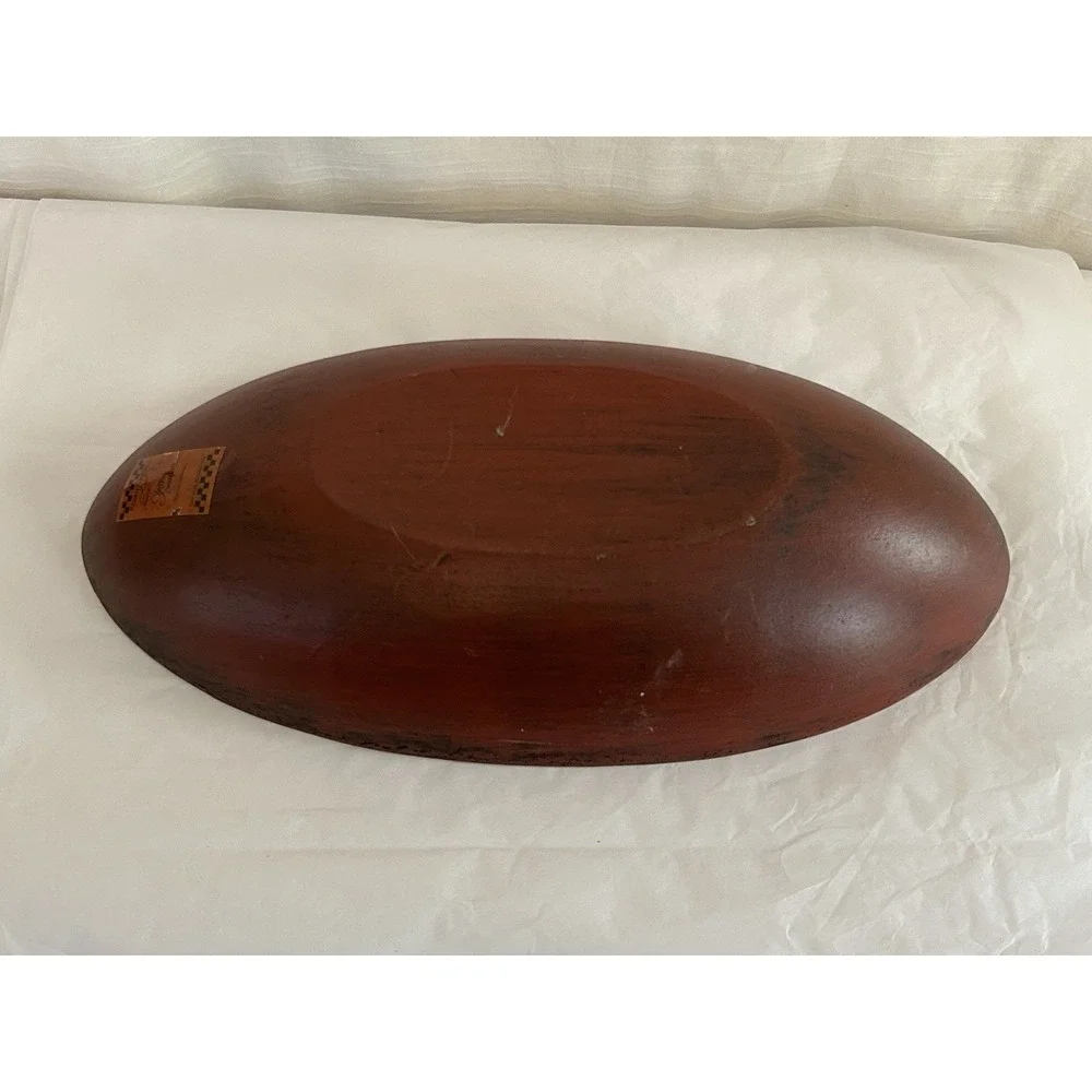 Kathy Graybill Painted Wooden Primitive Folk Art Decorative Oblong Bowl